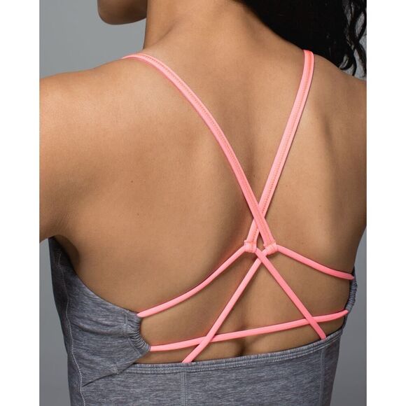 lululemon athletica Tops - Lululemon Dancing Warrior Tank Heathered Slate / Grapefruit